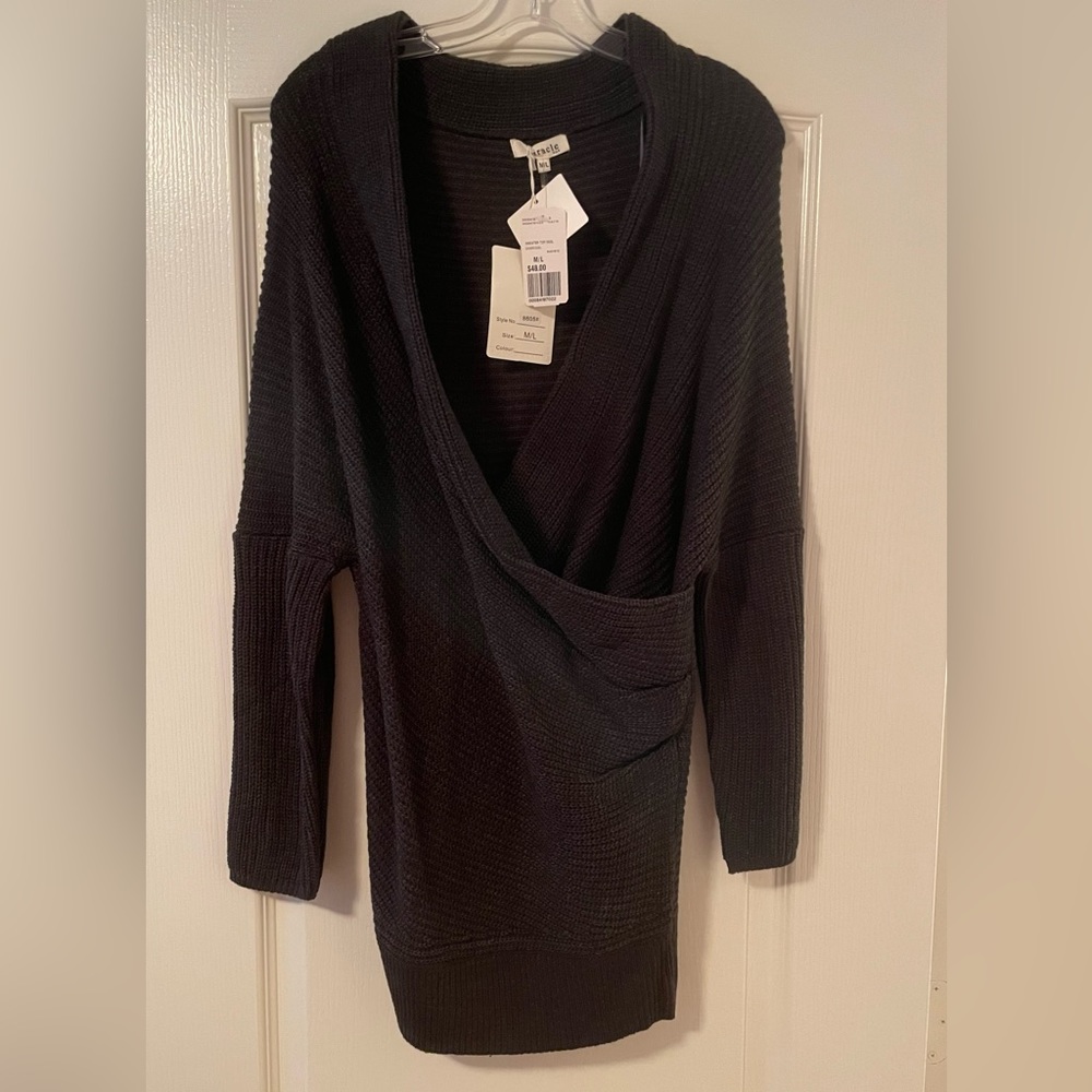 Forever 21 Gray Wrap Sweater NWT